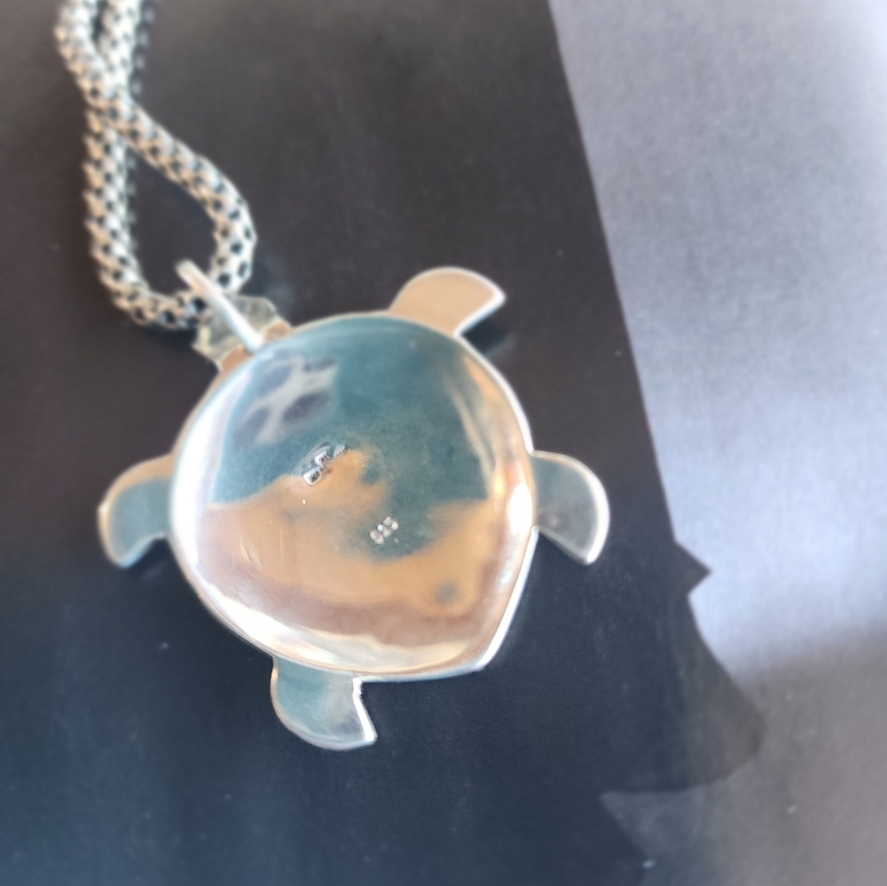 Abalone STERLING Silver Turtle Pendant PENDANT - Picture 3 of 7